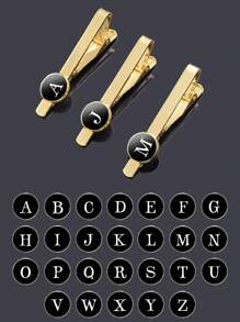 suteyi 1 Circular Time Gemstone Letter Tie Clip For Men's Daily Wear Decoration - Yellow Gold - View 1