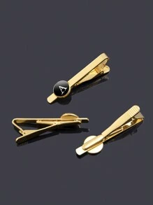 suteyi 1 Circular Time Gemstone Letter Tie Clip For Men's Daily Wear Decoration - Yellow Gold - View 3