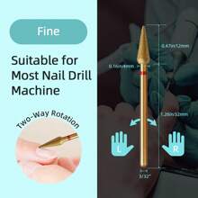 hytoos 角质层清洁钻头，钛合金俄罗斯美甲钻头，专业指甲下角质层死皮清洁器 - 金色 - 查看 29