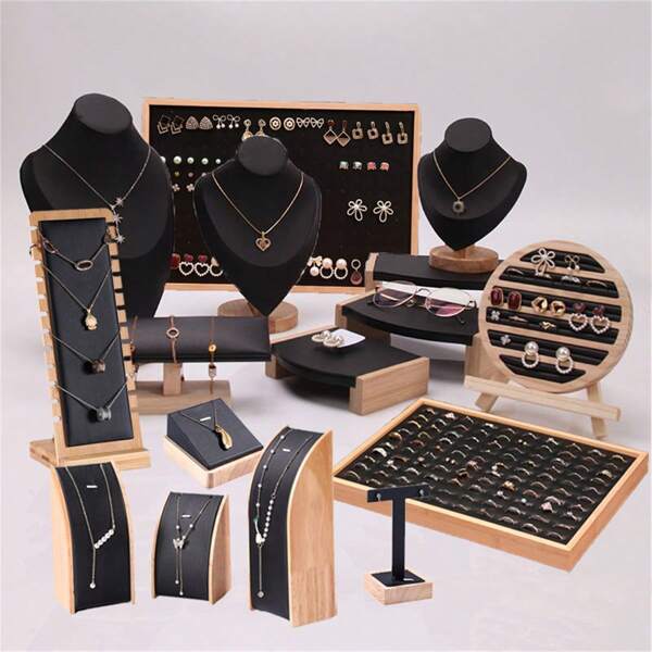 1pc Jewelry Display Stand Pendant Necklace Bracelet Earrings Ring Storage Rack Mannequin Bust Organizer Counter Showcase Props Back To School