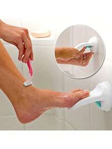 1入浴室洗腳墊，壁掛式腳凳，浴室淋浴腳踏板，帶吸盤的塑料淋浴踏板，浴室配件 - 彩色 - 查看 4