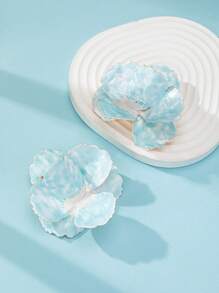 1 Pair Summer Romantic Enameled Colorful Flower Floral Statement Earring For Women - Blue - View 2