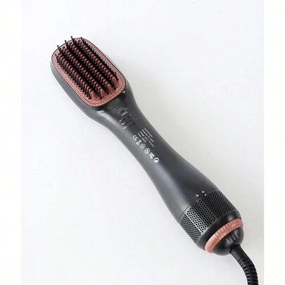 3 合 1 吹风机刷和直发刷，专业 980W 强力陶瓷电气石离子热风刷，3 种热度/2 种速度设置，一步式吹风机和造型器，适合所有发质
