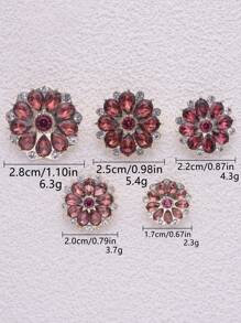 件/套 20 毫米圓形花朵水鑽玻璃紐扣，適用於 Diy 珠寶製作、服裝裝飾 - 彩色 - 查看 38