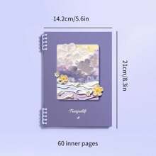 A5 Thick Loose-Leaf Notebook Oil Painting Scenery Coil Student Notebooks 60 Pages Cute Notebook With Detachable Pages For School, Journaling - Multicolor - View 2
