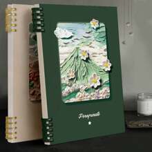 A5 Thick Loose-Leaf Notebook Oil Painting Scenery Coil Student Notebooks 60 Pages Cute Notebook With Detachable Pages For School, Journaling - Multicolor - View 3