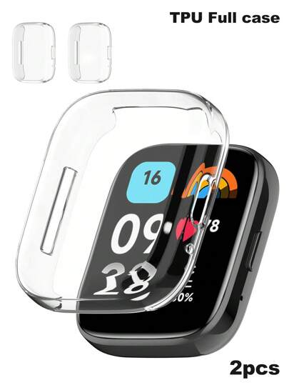 2 piezas Funda protectora de TPU completa compatible con Xiaomi Redmi Watch3, Redmi Watch4, Redmi Watch3 Lite/Redmi Watch3 Active, Redmi Watch 5