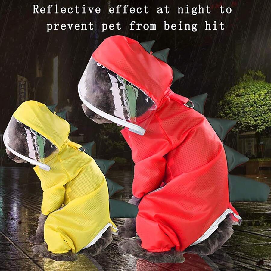 Pet Raincoat In Multiple Colors, Made Of Soft And Transparent Material