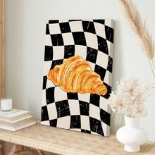 1 יחידות בד ציור קיר בסגנון קרואסון - פוסטר מטבח בנושא אביב/קיץ מינימליסטי וינטג', אמנות קיר, אמנות אוכל פנימית, עיצוב בית ייחודי, מתאים לחדר אוכל ולמטבח - ריבוי צבעים - ראה 10