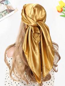 1PC (35,4in/90cm * 35,4in/90cm) Khăn choàng cổ bằng vải satin thời trang dành cho nữ, Khăn quàng cổ bằng lụa vuông, Khăn quàng cổ bằng vải satin cổ vuông để đựng quà tặng Khăn quàng tóc - Nhiều màu - Xem 13