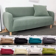 1入組沙發套+1入組枕套彈性沙發套1-5座落地式沙發套通用兒童寵物家具保護套貼身沙發套 - 墨綠色 - 查看 4