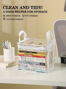 1pc/2pcs Book Storage Bag, Freestanding, Multi-Functional Storage Bag For Living Room, Bedroom, Study, Waterproof PVC Handbag, Toy & Snack Organizer - Four-color - View 9