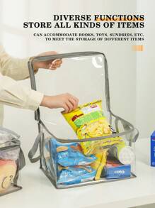 1pc/2pcs Book Storage Bag, Freestanding, Multi-Functional Storage Bag For Living Room, Bedroom, Study, Waterproof PVC Handbag, Toy & Snack Organizer - Four-color - View 8