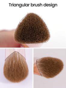 MAANGE 3pcs Triangle Brush, Protable Smudge Cosmetic Brush Makeup Brush With Foundation Brush Blush Brush Loose Powder Brush Contour Brush Highlighter Brush Makeup Tools Gift For Women & Girl Travel Makeup Brush ﻿ - 彩色 - 查看 8