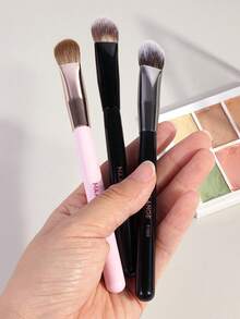 MAANGE 3pcs Triangle Brush, Protable Smudge Cosmetic Brush Makeup Brush With Foundation Brush Blush Brush Loose Powder Brush Contour Brush Highlighter Brush Makeup Tools Gift For Women & Girl Travel Makeup Brush ﻿ - 彩色 - 查看 3