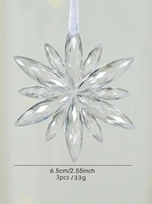 2/3/4/6/12 件圣诞树饰品,透明雪花吊坠,创意驯鹿吊坠,圣诞树吊坠,透明冰柱雪花驯鹿吊坠,节日派对装饰,超级闪亮美丽,圣诞节 - 多色 - 查看 15