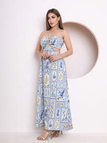Women Short Dresses - 淺藍色 - 查看 4