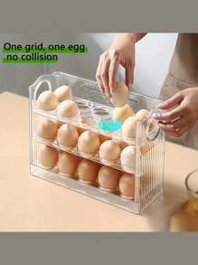 DeTODO Soporte De Bandeja De Huevos Emergente Automático Para El Hogar, Puerta Lateral De Almacenamiento Para Refrigerador, Triple Capa - Verde Oliva - Ver 10