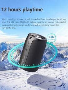 S32 ZEALOT Portable Wireless Speakers, Waterproof Speaker IPX5, 8W Mini Wireless Speaker 5.0, 5-8H Playtime, 1800mAh Battery, Stereo Pairing, MIC/TF Card/USB/AUX For Home/Outdoor Competible For IOS Andriod
