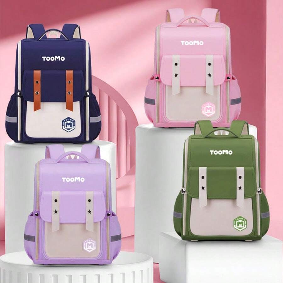 Elementary School Student Orthopedic Backpack For Reducing Burden, School Girls Bag - Purple - View 1