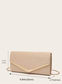 4入組鑲有鑽石的珠寶套裝，閃耀頸鍊、耳環和手鏈，適用於婚禮配件；優雅杏色V形絨布信封包，適用於女士晚宴、婚禮、正式派對手提包、晚宴手抓包 - 杏色 - 查看 9