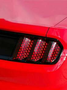 1入黑色汽車尾燈蜂窩貼紙，黑色碳纖維風格貼花，汽車尾燈通用