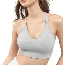 Crop Top Cuello V De Tirantes Dama Color Gris - Gris - Ver 1