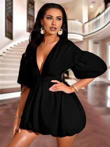 Women Short Dresses - 黑色 - 查看 1