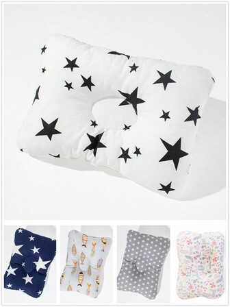 1入四色四季通用嬰兒枕，透氣防偏頭枕，0-3歲嬰兒，新生兒睡眠枕，兒童四季通用保暖透氣墊枕