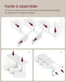VASAGLE Bibliothèque Arbre, Bibliothèque sur Pied à 5 Niveaux, Étagère d'Angle Gain de Place, avec Étagères, pour Chambre, Salon, Bureau, Blanc nuage - Blanc - Voir 6
