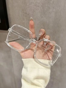 1 pièce/3 pièces Lunettes claires de style classe, esthétique, moderne et simple pour femmes. Style technologique et décontracté pour le bureau, la lecture et la vie quotidienne. Accessoires de lunettes pour femmes.