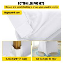 100Pcs Stretch Spandex Folding Chair Covers, Universal Fitted Chair Cover, Removable Washable Protective Slipcovers, For Wedding, Holiday, Banquet, Party, Celebration, Dining White - White - View 5