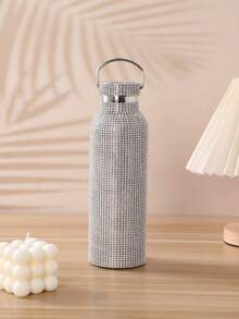 500ml Stainless Steel Rhinestone Bottle With Carrying Strap - 查看 2