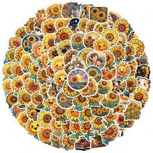 100入組卡通向日葵貼紙，適用於筆記本電腦水瓶吉他自行車機車桿行李箱滑板塗鴉，可愛貼紙，最佳兒童、青少年、男性、女性禮物。