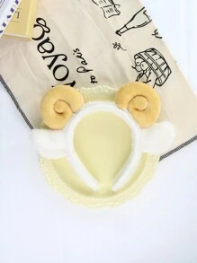 Cute Cartoon Plush Sheep Horn Headband Hair Clip For Parties, Live Broadcast And Live Streaming, Lamb Wool Sheep Party Hair Hoop For Women - Yellow - View 8