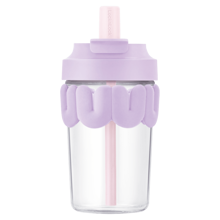 LocknLock 可爱棉花糖玻璃杯带吸管，高品质牛奶咖啡杯