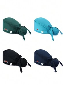 1pc Heart Shape Embroidery Nurse Hat For Women With Buttons Beauty Salon Pharmacy Caps Surgicals Cap Operating Room - Multicolor - View 7