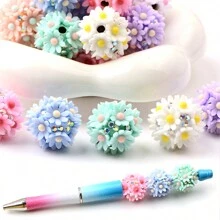 4 pièces Belles boules de fleurs mixtes rondes pour la fabrication de bijoux. Accessoires de décoration pour bracelets, téléphones, stylos, sacs et autres, parfaits pour la Saint-Valentin.
