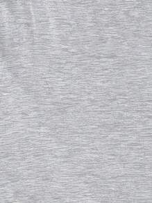 فستان نوم للنساء مع تصميم الدانتيل المتباين وزينة الفيونكة وشق جانبي - رمادي - مشاهدة 6