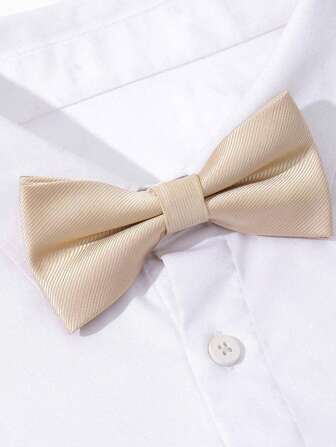 1 件装男士纯色时尚蝴蝶结领带，适合日常装饰休闲使用