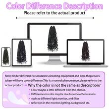 12 pulgadas Diadema Diosa Trenzas Crochet Cabello 6 paquetes Bob Diosa Trenzas Rizos con extremos rizados Extensiones de cabello sintético Crochet con bucles preformados - Negro - Ver 6