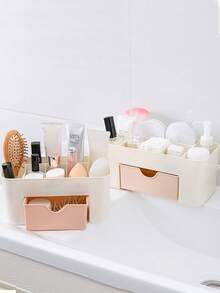 Home Drawer Cosmetic Organizer, Nail Tools Multi-Layer With Drawer Desktop Organizer, Desktop Jewelry Skincare Compartment Dressing Box - Multicolor - View 12