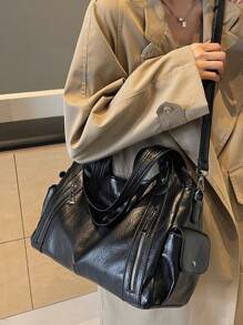 Borsa a spalla da donna di grandi dimensioni, tinta unita, borsa da donna di , di grande capacità, borsa a mano, borsa a tracolla personalizzata, adatta per uso quotidiano e università, adatta per uscire, fare shopping, regali, viaggi, pendolarismo, borse a tracolla per signore