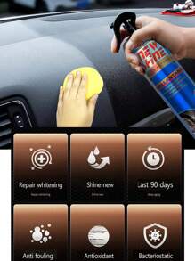 Restaurador de plásticos de coche abrillantador de larga duracion a prueba de polvo producto de limpieza de 560ml - Negro - Ver 2