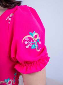 Women Midi Dresses - 玫紅色 - 查看 3