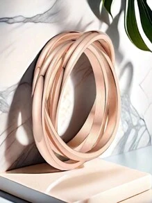 1 Stück stilvoller Tri-Color Titanstahl Paar-Ring mit dreifach ineinander greifenden Kreisen, Spinner, Anti-Angst, für Festivals, Hochzeiten und den täglichen Gebrauch, Hand-Schmuck