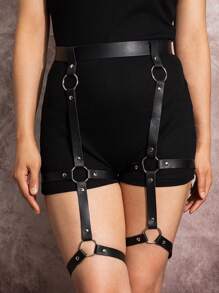 1 Stück schwarze sexy doppelte Bein Bondage Hosenträger, geeignet für den täglichen Gebrauch