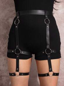 1 Stück schwarze sexy doppelte Bein Bondage Hosenträger, geeignet für den täglichen Gebrauch