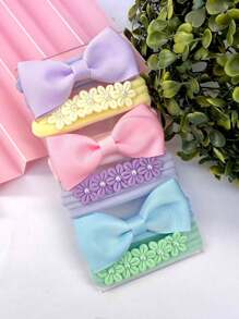 Kit 6 Tie/Flower Strips On Silk Sock For Baby - Pastries - View 2