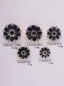 件/套 20 毫米圓形花朵水鑽玻璃紐扣，適用於 Diy 珠寶製作、服裝裝飾 - 彩色 - 查看 17